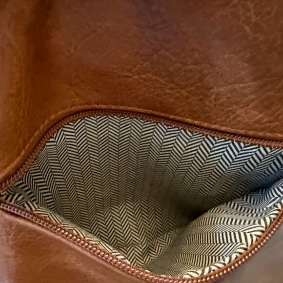 Jen & Co Indigo Vegan Leather Backpack/Shoulder bag Light Brown/Tan w/ studs - Picture 10 of 15